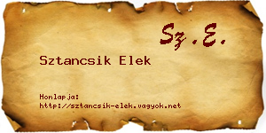 Sztancsik Elek névjegykártya