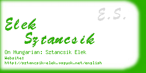 elek sztancsik business card